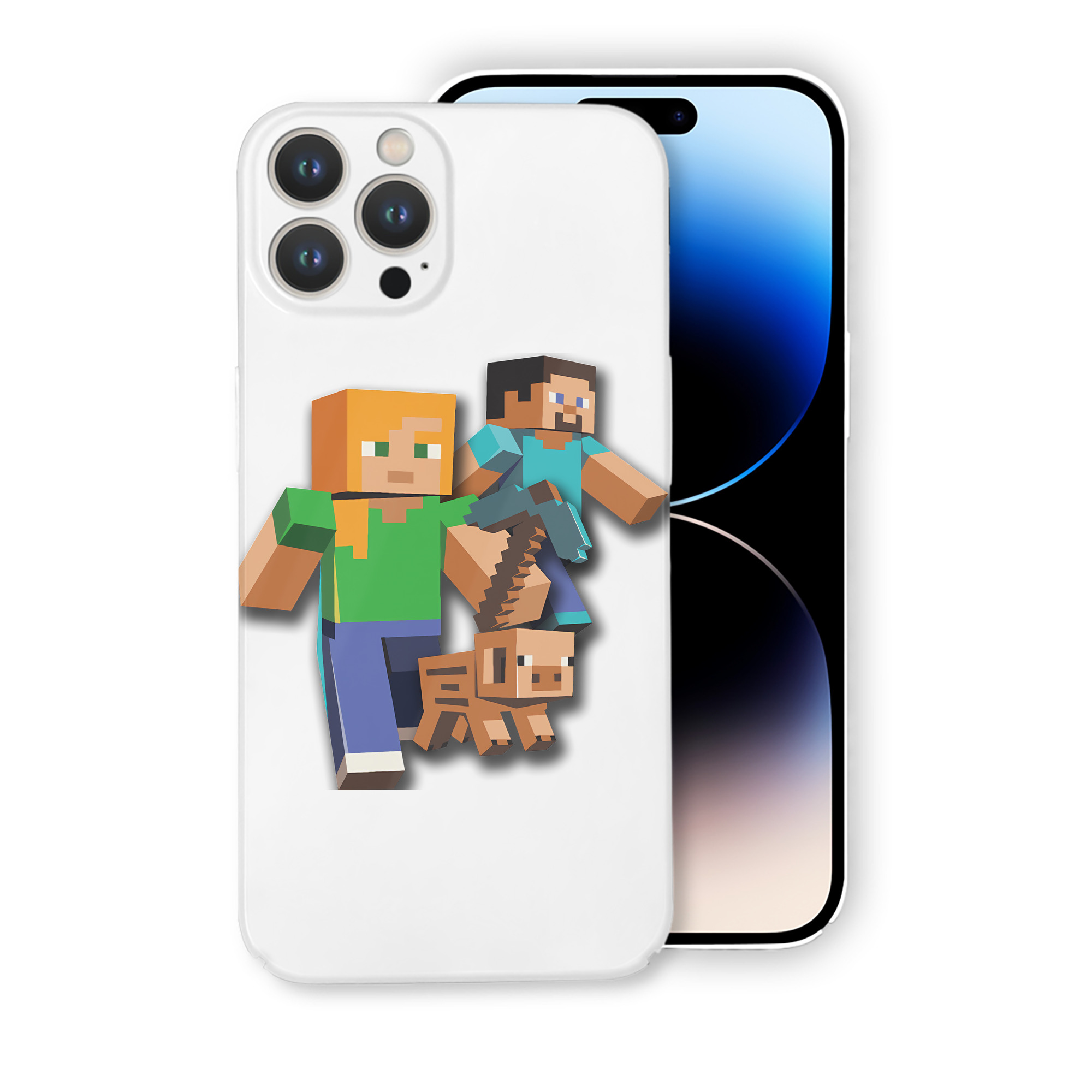 （画像用） マインクラフト ブロックの世界 Minecraft MC Block world 【iPhone 14シリーズ対応】ハードケース